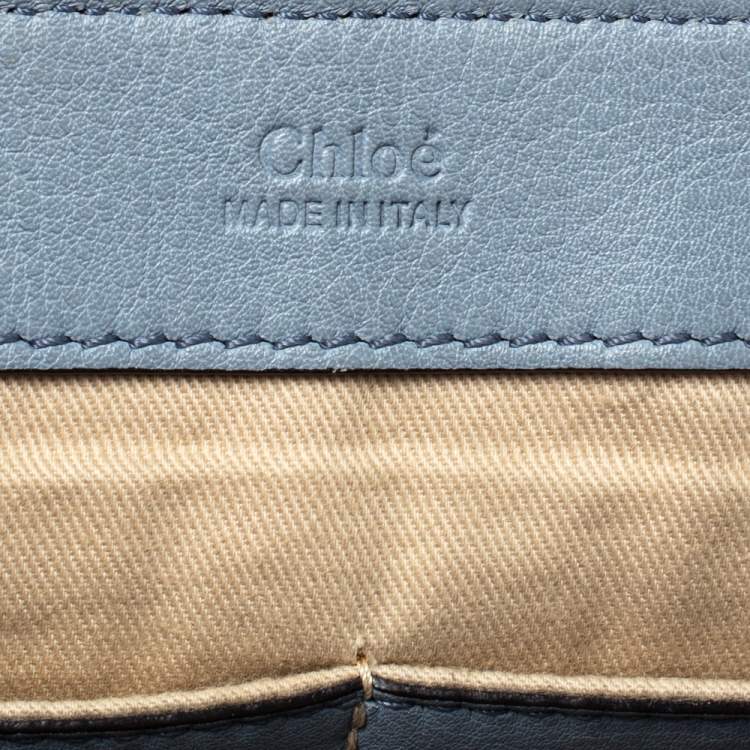 Pre Owned Chloe Dusty Blue Leather Small Faye Day Shoulder Bag