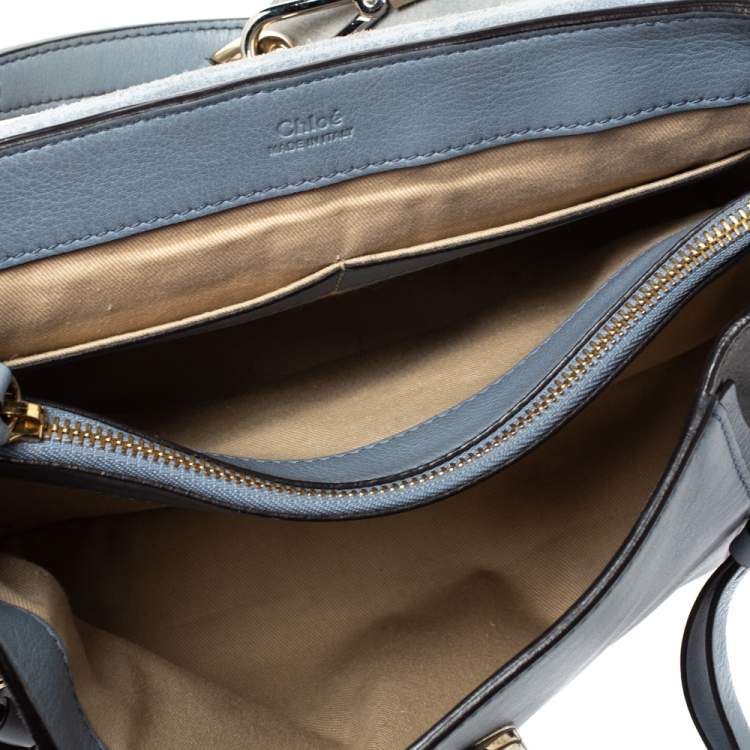 Pre Owned Chloe Dusty Blue Leather Small Faye Day Shoulder Bag
