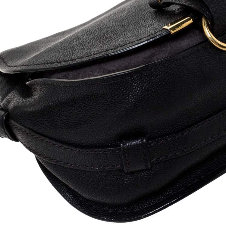 Pre Owned Chloe Black Leather Mini Marcie Crossbody Bag