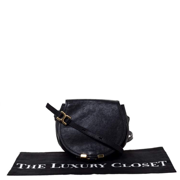 Pre Owned Chloe Black Leather Mini Marcie Crossbody Bag