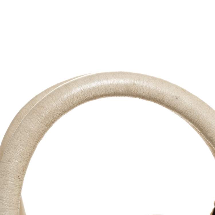 Pre Owned Chloe Light Cream Canvas and Leather Edith Satchel