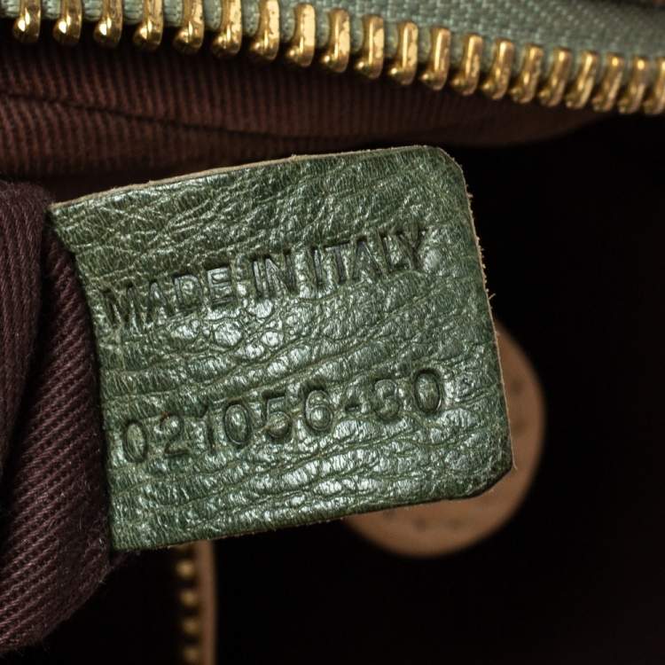 Pre Owned Chloe Olive Green Leather Medium Paraty Shoulder Bag