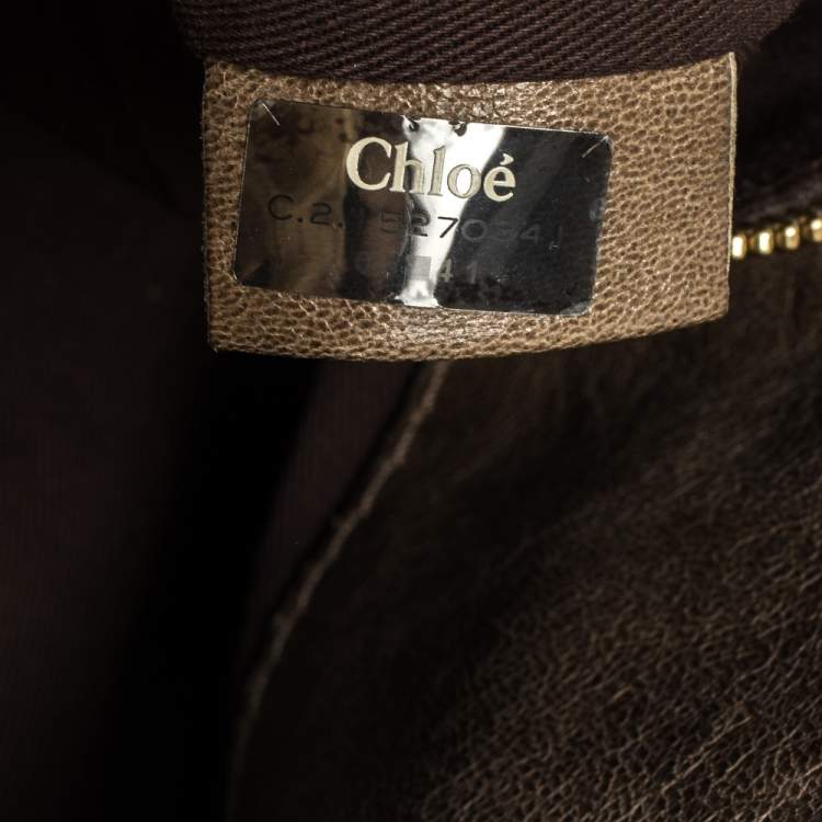 Pre Owned Chloe Beige Canvas and Leather Large Heloise Shoulder Bag