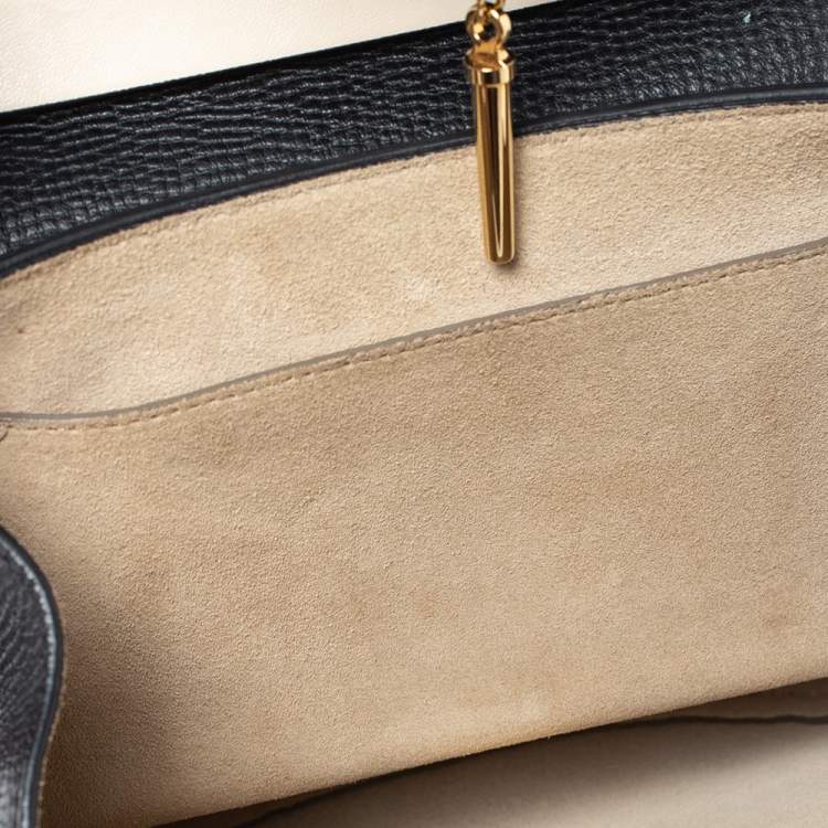 Pre Owned Chloe Black/Beige Leather Medium Drew Shoulder Bag