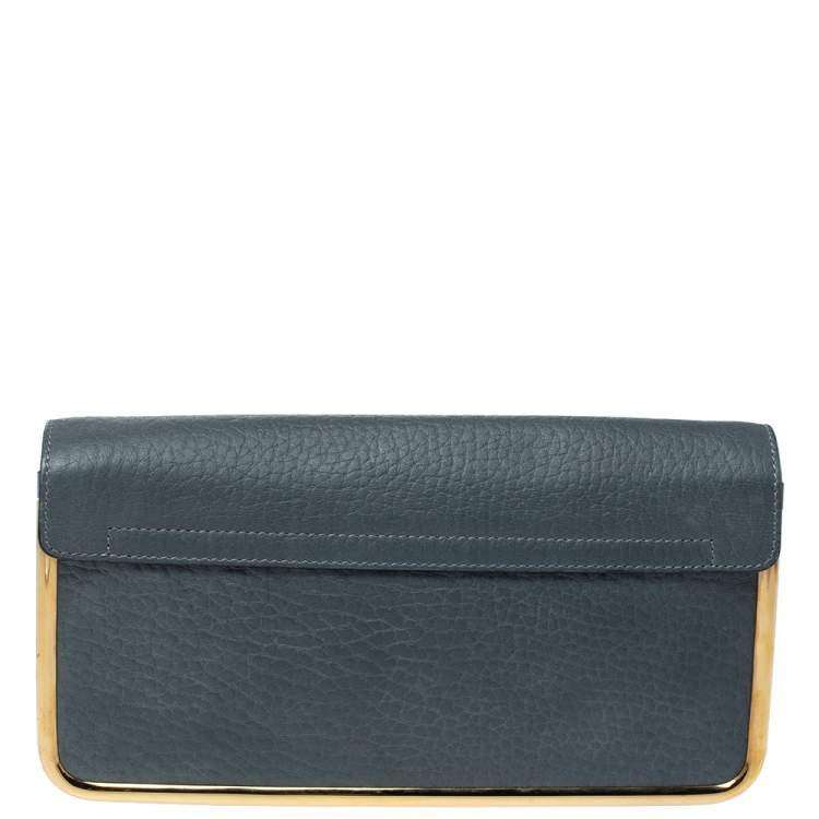 Pre Owned Chloe Dark Grey Leather Sally Clutch