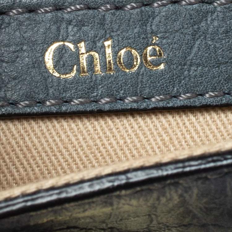 Pre Owned Chloe Dark Grey Leather Sally Clutch