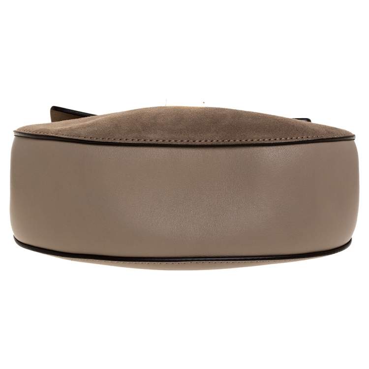 Pre Owned Chloe Beige Leather and Suede Medium Drew Shoulder Bag