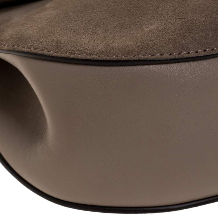 Pre Owned Chloe Beige Leather and Suede Medium Drew Shoulder Bag