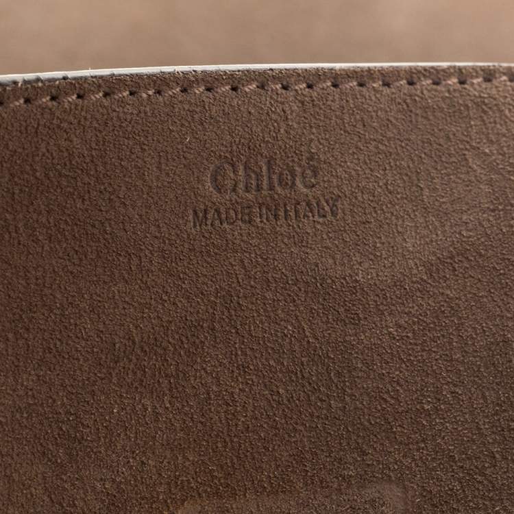 Pre Owned Chloe Beige Leather and Suede Medium Drew Shoulder Bag