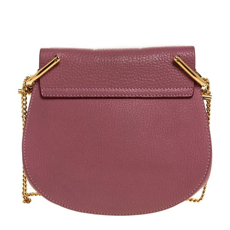 Pre Owned Chloe Pink Leather Mini Drew Shoulder Bag