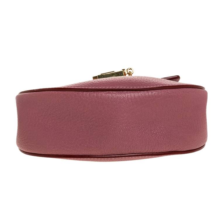 Pre Owned Chloe Pink Leather Mini Drew Shoulder Bag