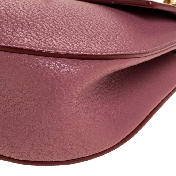 Pre Owned Chloe Pink Leather Mini Drew Shoulder Bag