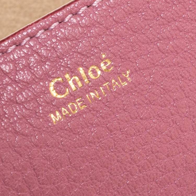 Pre Owned Chloe Pink Leather Mini Drew Shoulder Bag