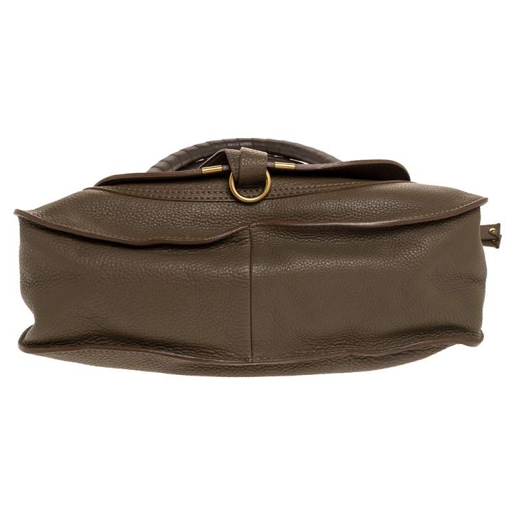 Pre Owned Chloe Olive Green Leather Medium Marcie Satchel
