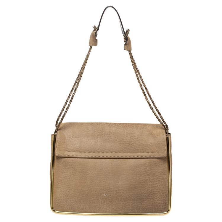 Pre Owned Chloe Beige Leather Sally Medium Shoulder Bag