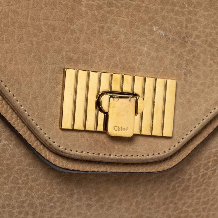 Pre Owned Chloe Beige Leather Sally Medium Shoulder Bag