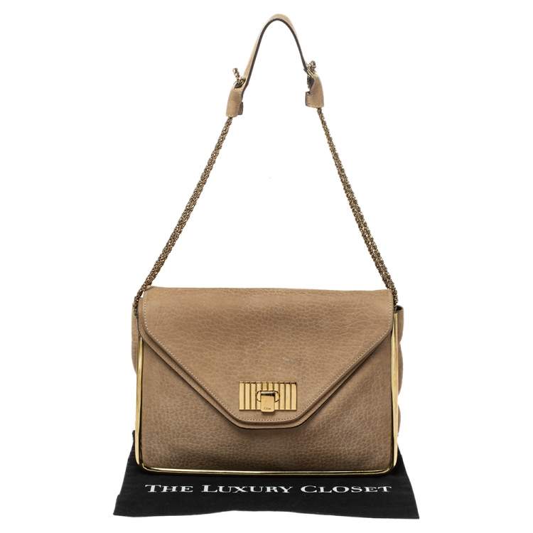 Pre Owned Chloe Beige Leather Sally Medium Shoulder Bag