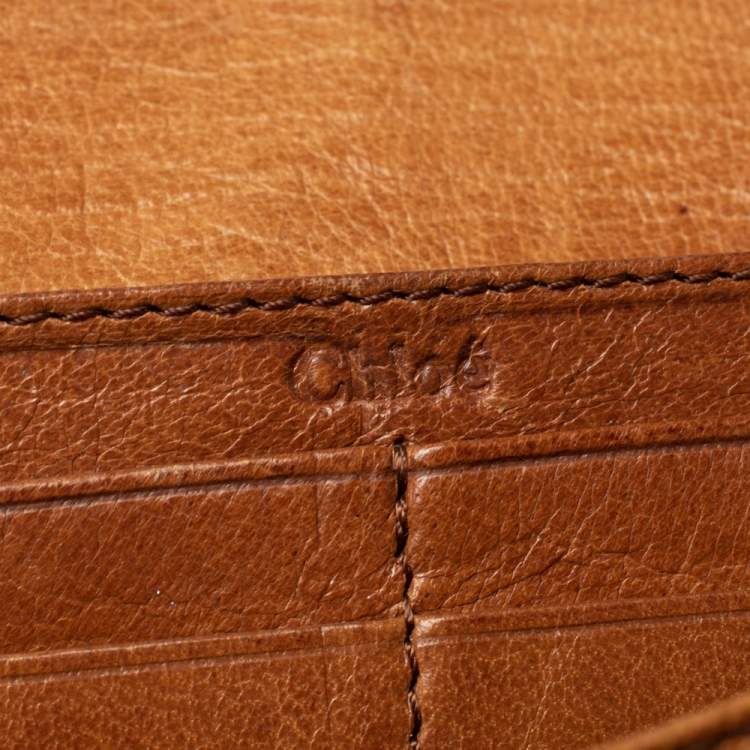Pre Owned Chloe Tan Leather Continental Wallet