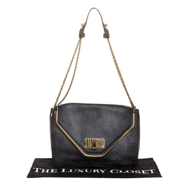 Pre Owned Chloe Black Leather Medium Sally Flap Shoulder Bag