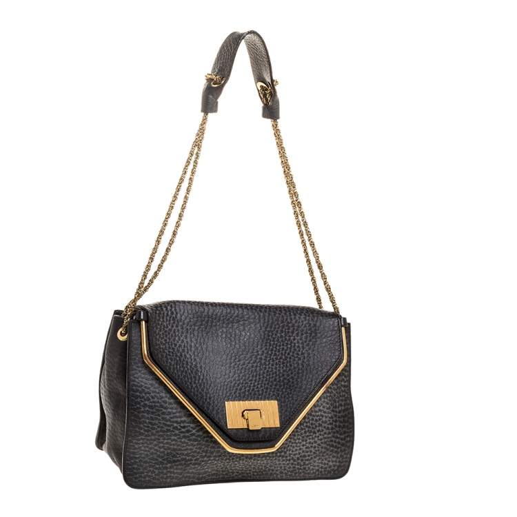 Pre Owned Chloe Black Leather Medium Sally Flap Shoulder Bag