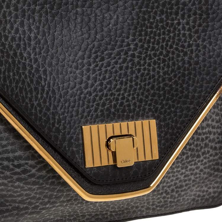 Pre Owned Chloe Black Leather Medium Sally Flap Shoulder Bag