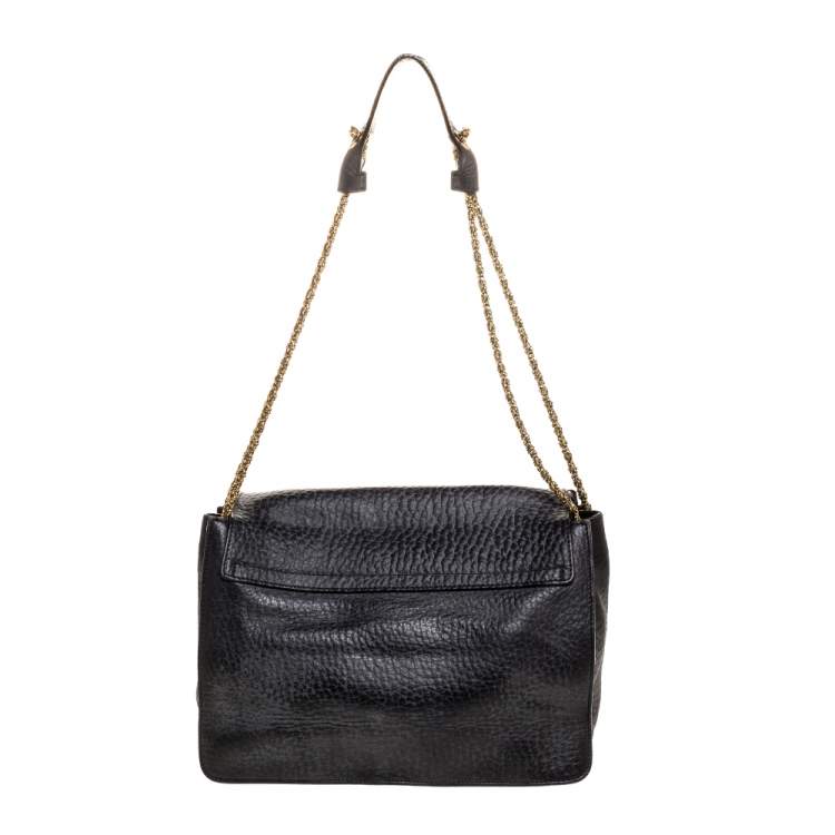 Pre Owned Chloe Black Leather Medium Sally Flap Shoulder Bag