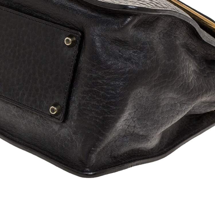 Pre Owned Chloe Black Leather Medium Sally Flap Shoulder Bag
