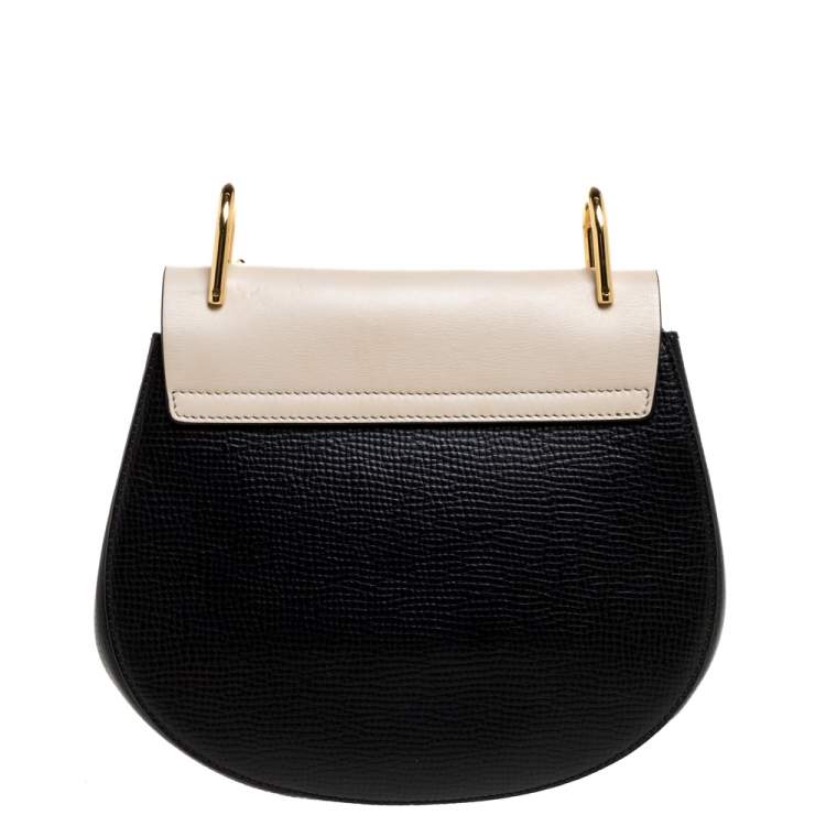 Pre Owned Chloe Black/Beige Leather Medium Drew Shoulder Bag