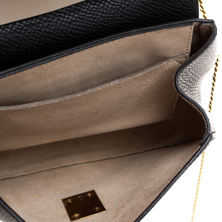 Pre Owned Chloe Black/Beige Leather Medium Drew Shoulder Bag