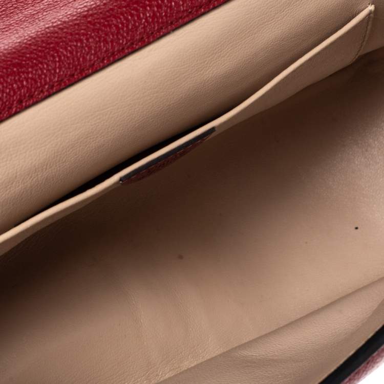 Pre Owned Chloe Red Leather Medium Elsie Shoulder Bag