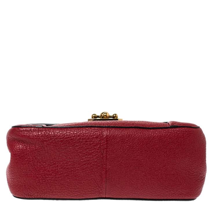 Pre Owned Chloe Red Leather Medium Elsie Shoulder Bag
