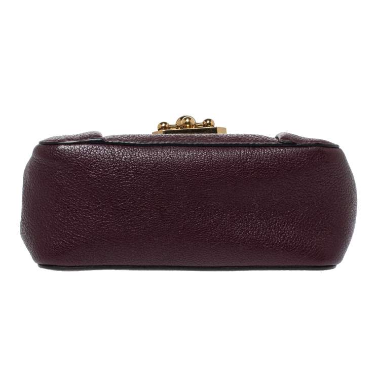 Pre Owned Chloe Burgundy Leather Small Elsie Shoulder Bag