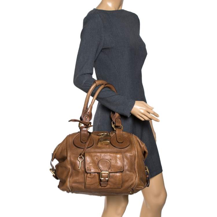 Pre Owned Chloe Brown Leather Medium Paddington Satchel