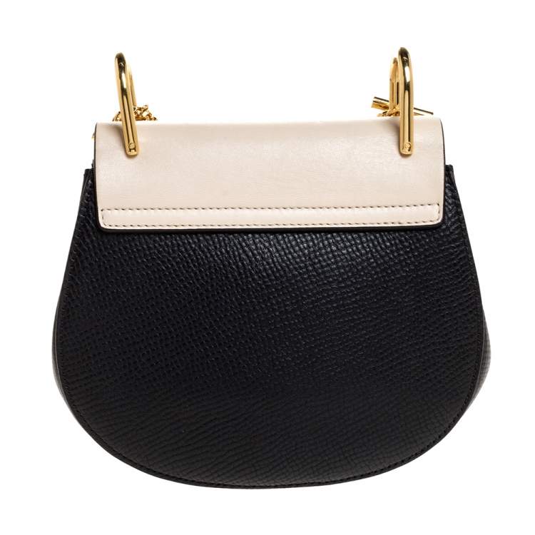 Pre Owned Chloe Black/Beige Leather Small Drew Shoulder Bag