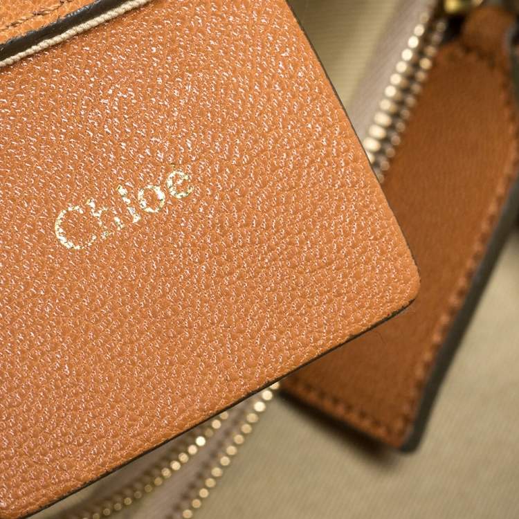 Pre Owned Chloe Tan Leather Zipped Satchel