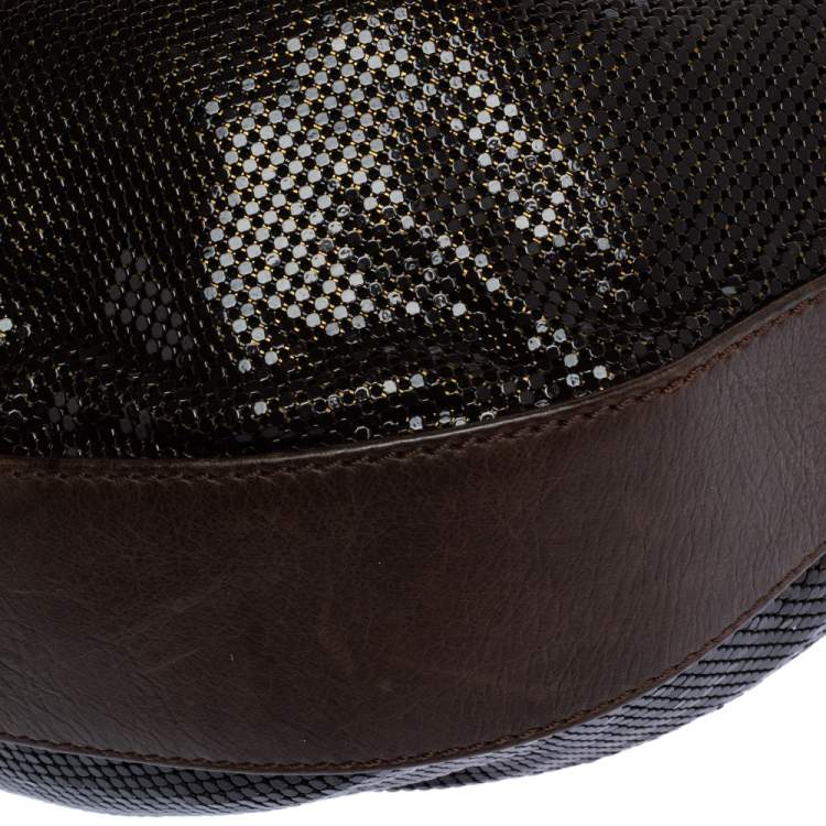 Pre Owned Chloe Dark Brown Metal Mesh and Leather Hobo
