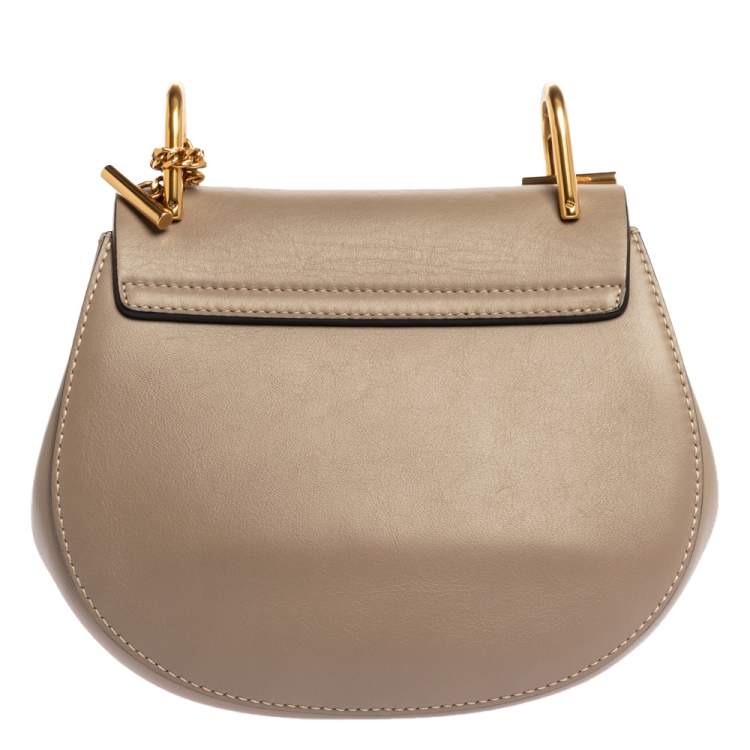 Pre Owned Chloe Beige Leather Mini Drew Shoulder Bag