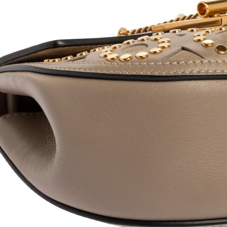 Pre Owned Chloe Beige Leather Mini Drew Shoulder Bag