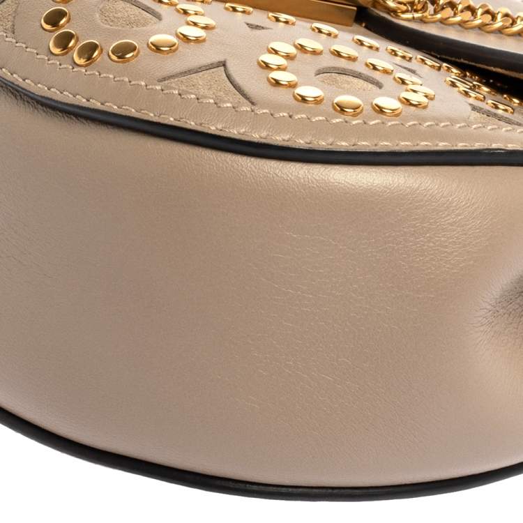 Pre Owned Chloe Beige Leather Mini Drew Shoulder Bag