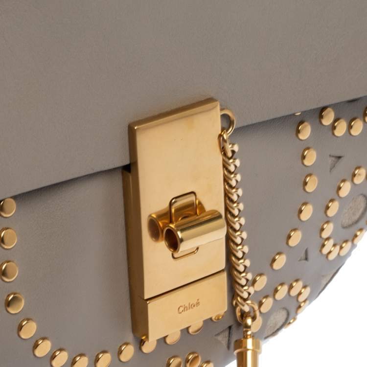 Pre Owned Chloe Beige Leather Mini Drew Shoulder Bag