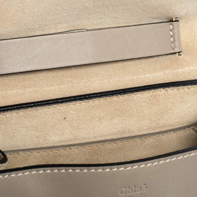 Pre Owned Chloe Beige Leather Mini Drew Shoulder Bag