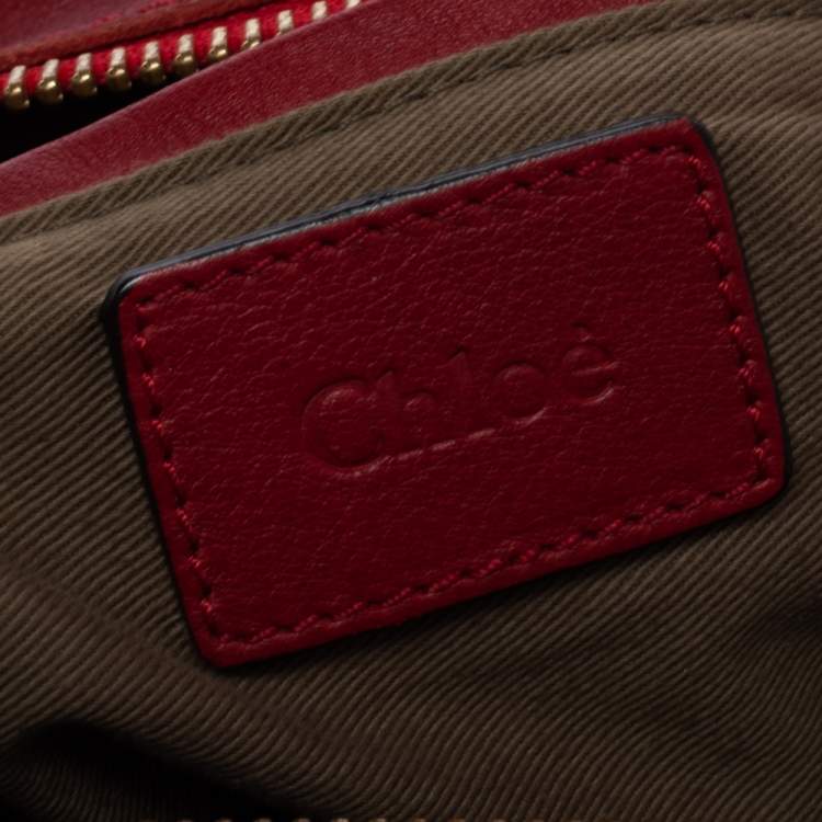 Pre Owned Chloe Red Leather Medium Marcie Shoulder Bag