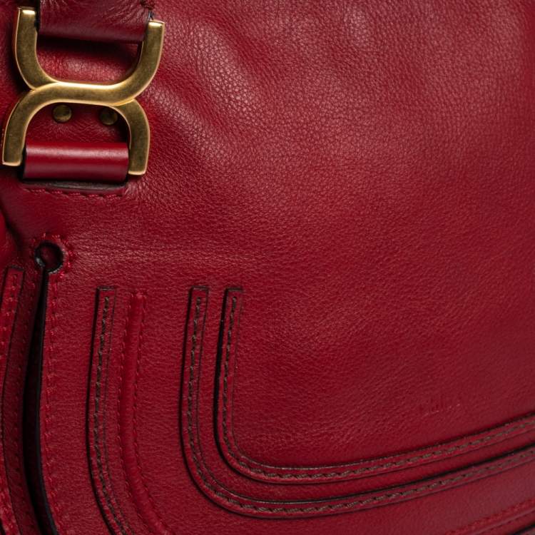 Pre Owned Chloe Red Leather Medium Marcie Shoulder Bag