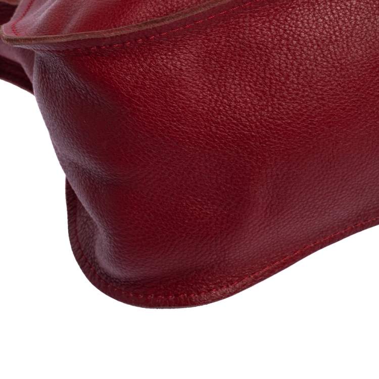 Pre Owned Chloe Red Leather Medium Marcie Shoulder Bag