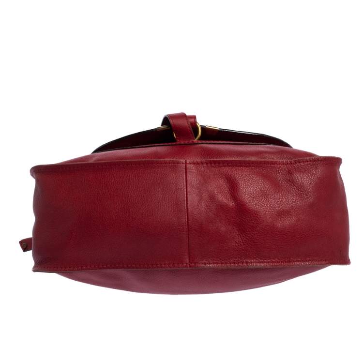 Pre Owned Chloe Red Leather Medium Marcie Shoulder Bag