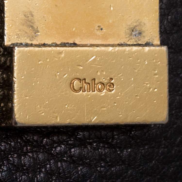 Pre Owned Chloe Black Leather Large Drew Shoulder Bag