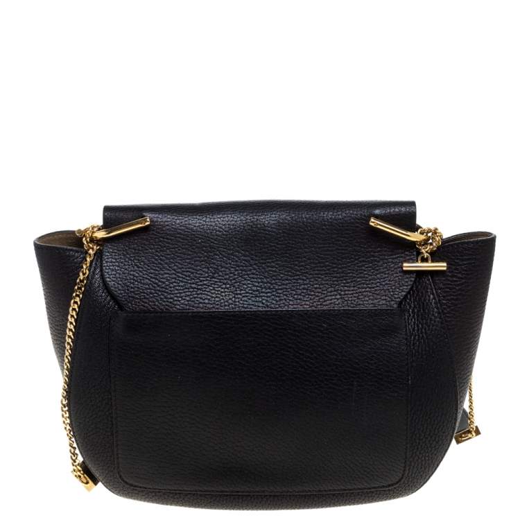 Pre Owned Chloe Black Leather Large Drew Shoulder Bag