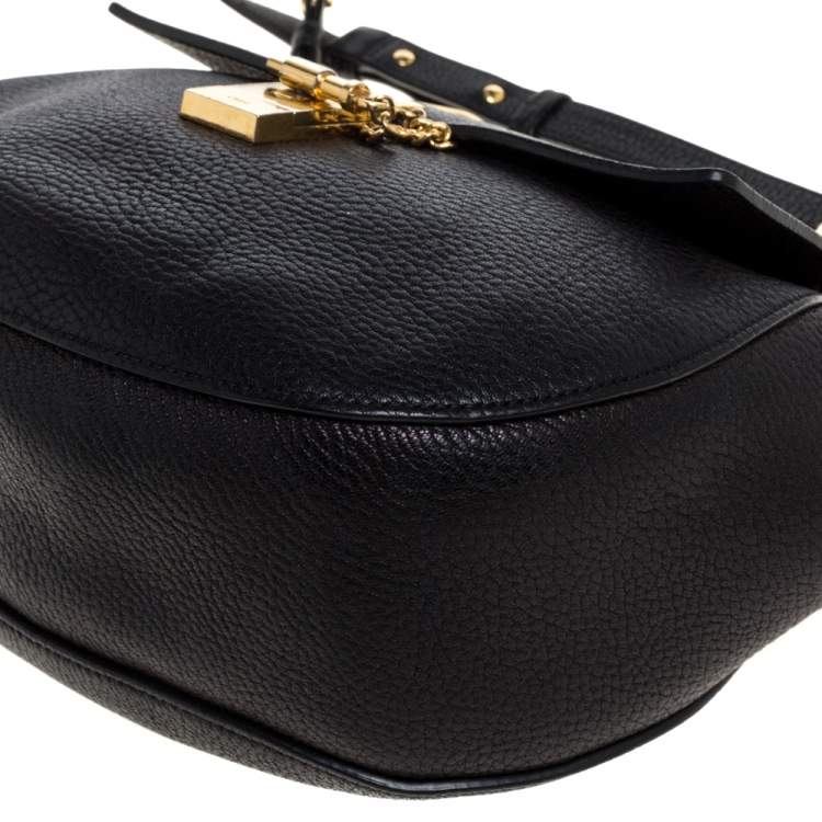Pre Owned Chloe Black Leather Large Drew Shoulder Bag