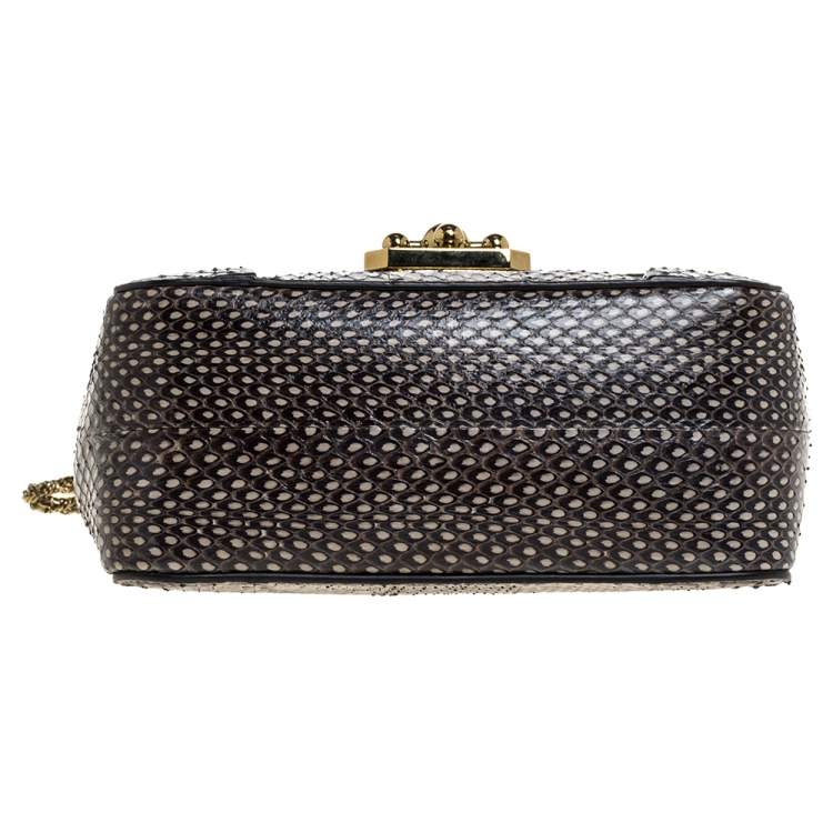 Pre Owned Chloe Black/Beige Python Small Elsie Shoulder Bag