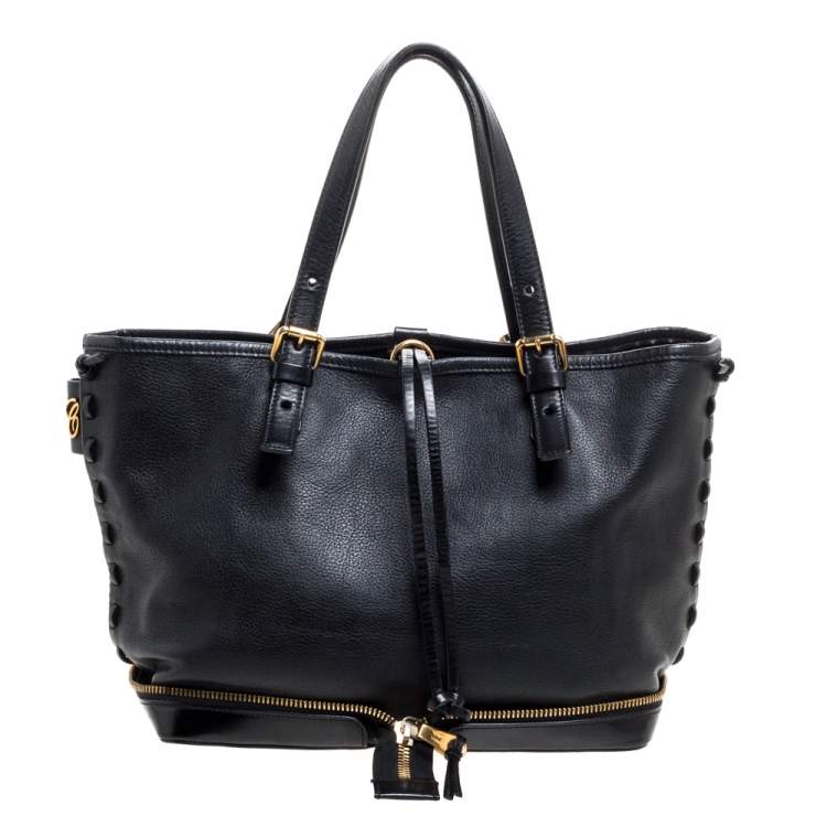 Chloe Black Leather Ellen Tote Chloe | The Luxury Closet